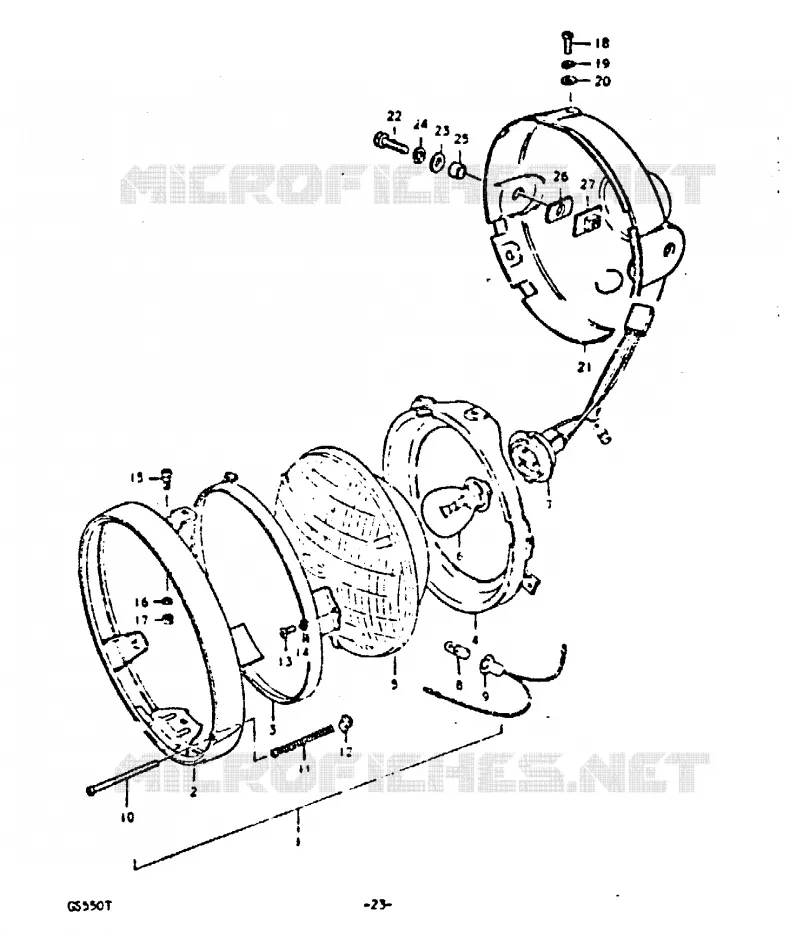 HEADLIGHT (E2) Suzuki MOTO 550 GS 1980  GS550ET(T)