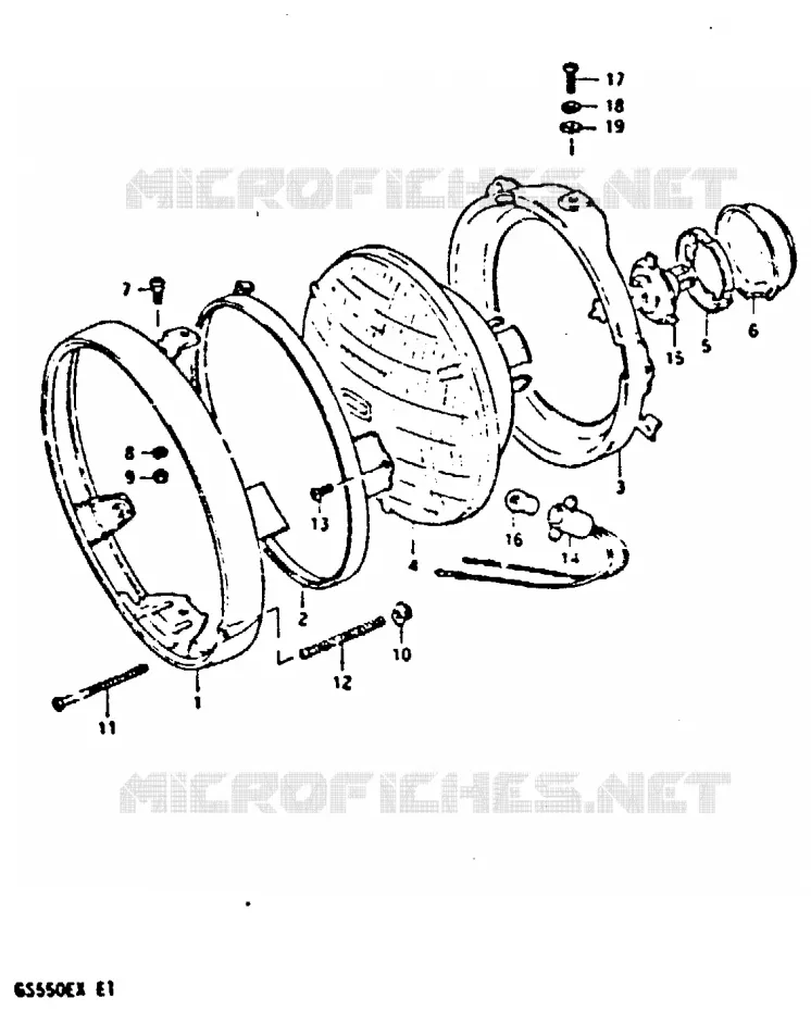 HEADLIGHT (E2) Suzuki MOTO 550 GS 1981  GS550X(X)
