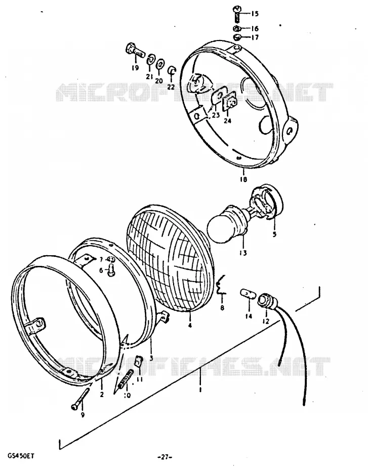 HEADLIGHT (E22) Suzuki MOTO 450 GS-E 1980  GS450ET(T)