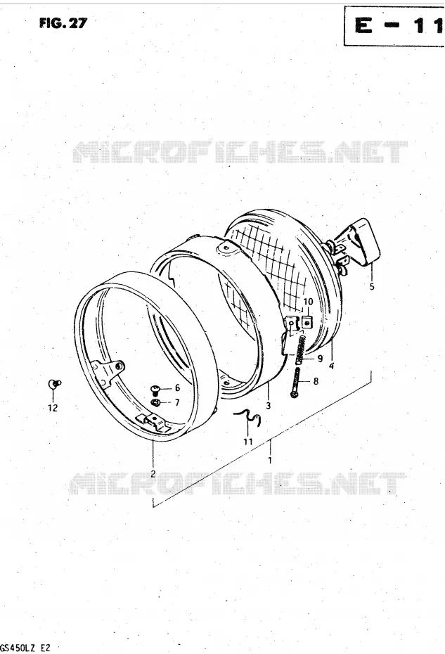 HEADLIGHT (E24) Suzuki MOTO 450 GS-L 1996  GS450LT(E2)