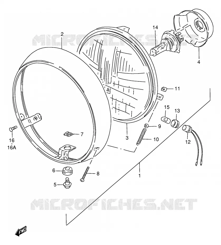 HEADLIGHT (E4) Suzuki MOTO 250 GN 1996  GN250ET(E2)
