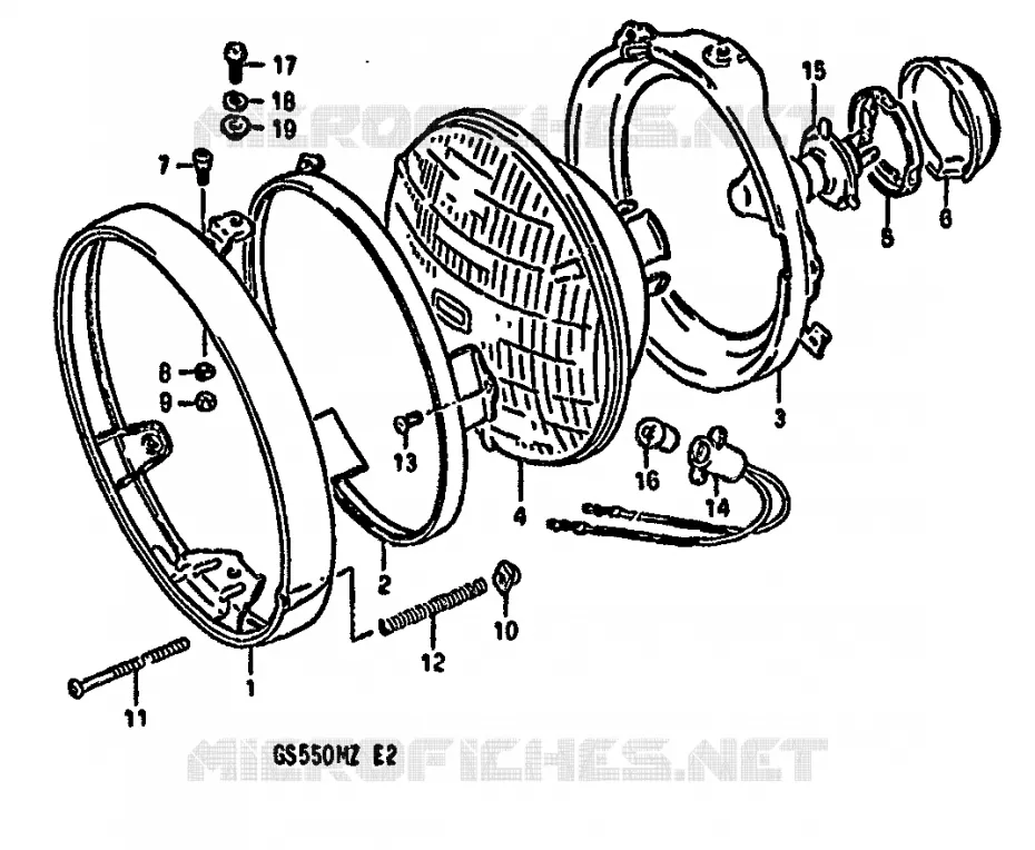 HEADLIGHT (E4) Suzuki MOTO 550 GS 1982  GS550MZ(X/Z)