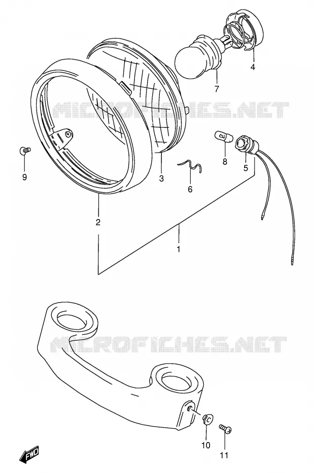 HEADLIGHT (E4 ~F.NO.140197) Suzuki MOTO 125 GN 1994  GN125R(E1)