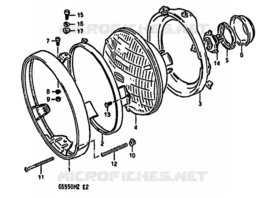 HEADLIGHT (E6,E24) Suzuki MOTO 550 GS 1981  GS550MX(X/Z)