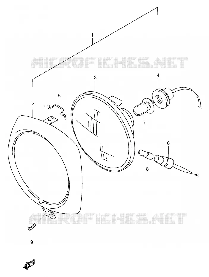 HEADLIGHT (FZ50NP E26) Suzuki SCOOTER 50 FZ 1982  FZ50Z(E1)