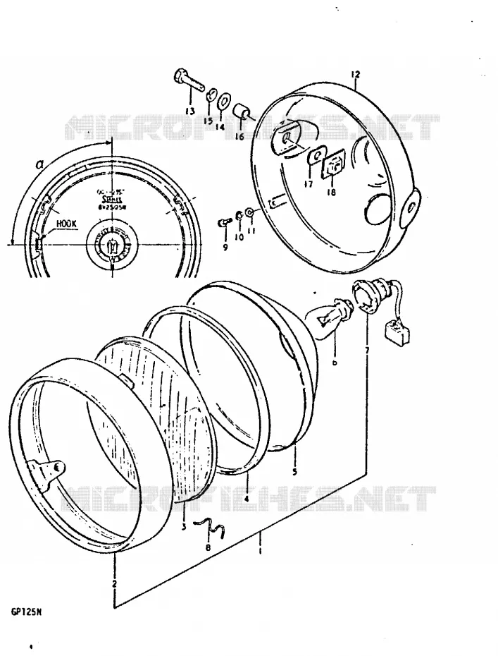 HEADLIGHT (GP125C, GP125UC) Suzuki MOTO 125 GP 1978  GP125C(C/N)