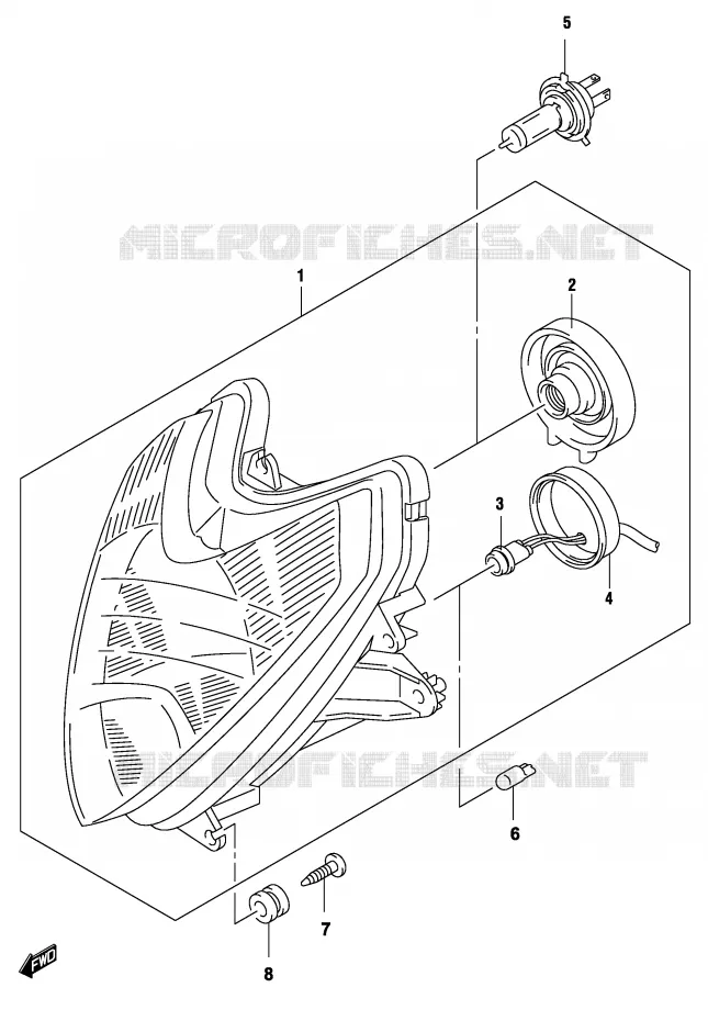HEADLIGHT (GS500FK4 P24) Suzuki MOTO 500 GS-E 2004  GS500K4(P19)