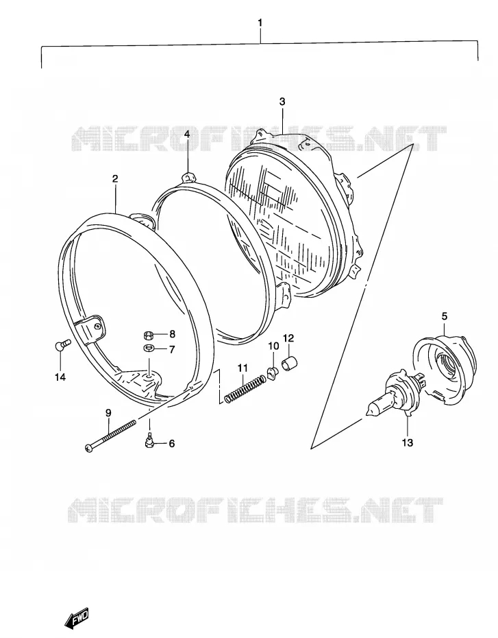 HEADLIGHT (GS500K3 P24) Suzuki MOTO 500 GS-E 2004  GS500UK4(P19)