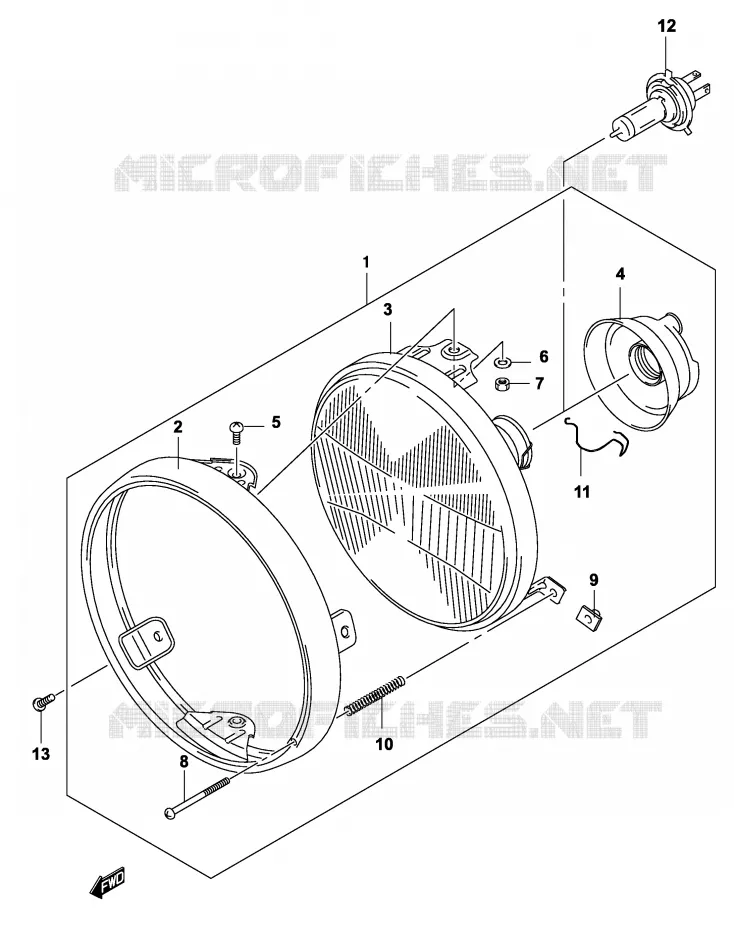 HEADLIGHT (GS500K4 P24) Suzuki MOTO 500 GS-E 2004  GS500K4(P19)