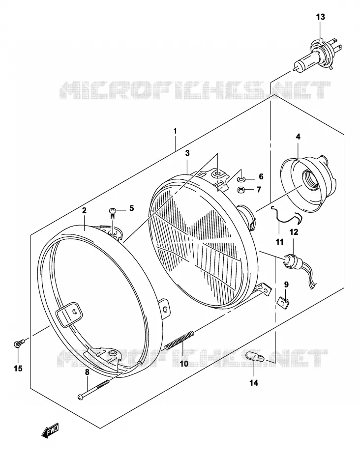 HEADLIGHT (GS500K4/UK4 P2, P19, P54) Suzuki MOTO 500 GS-F 2004  GS500FK4(P19)