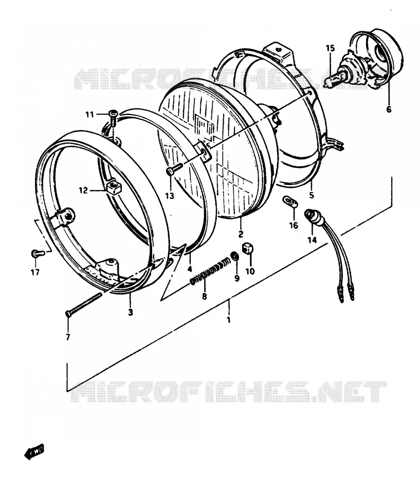 HEADLIGHT (GSX1100EE/EF/EG) Suzuki MOTO 1100 GSX-E 1985  GSX1100EEF(E/F/G)