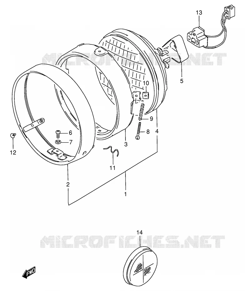 HEADLIGHT (MODEL N/R E30) Suzuki MOTO 125 GN 1994  GN125ER(E1)