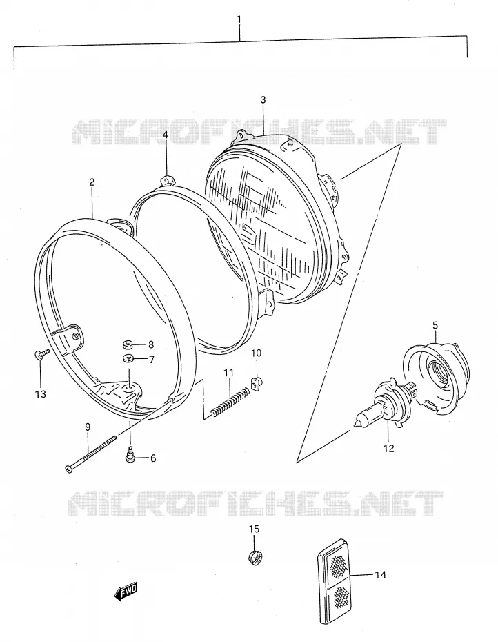 HEADLIGHT (MODEL R/S/T) Suzuki MOTO 500 GS-E 1995  GS500EUS(E28)