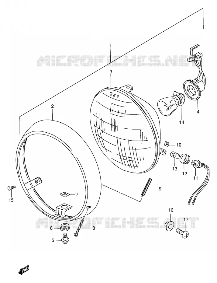HEADLIGHT (MODEL Y E71) Suzuki MOTO 250 GN 1998  GN250EW(E2)