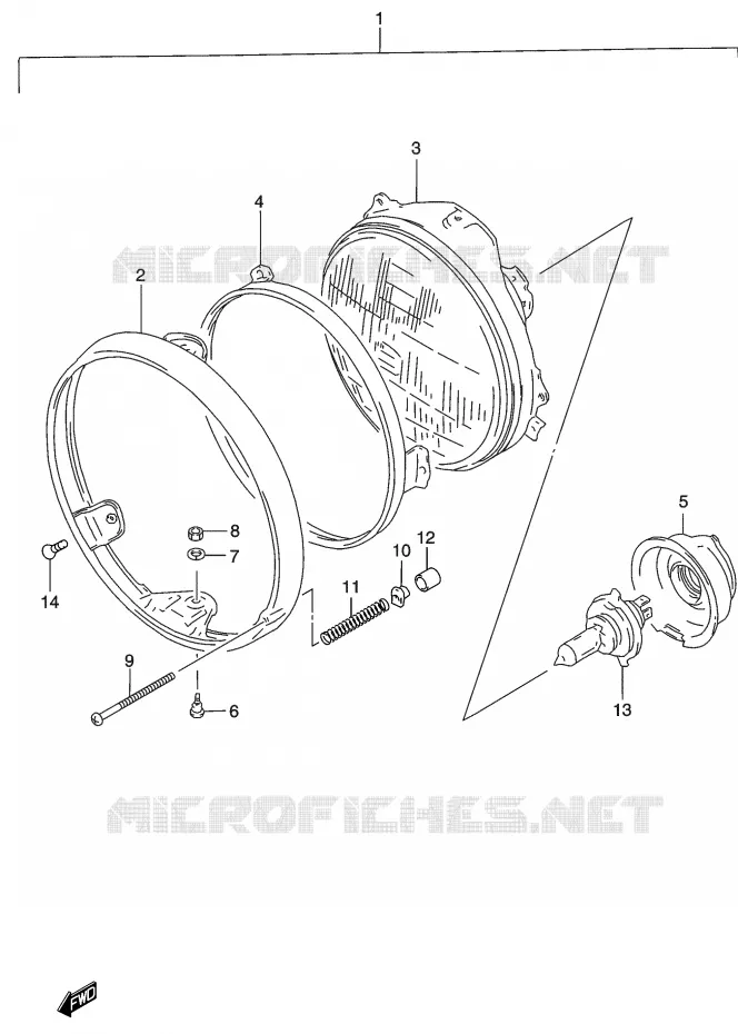 HEADLIGHT (P24) Suzuki MOTO 500 GS-E 2003  GS500HUK3(P19)