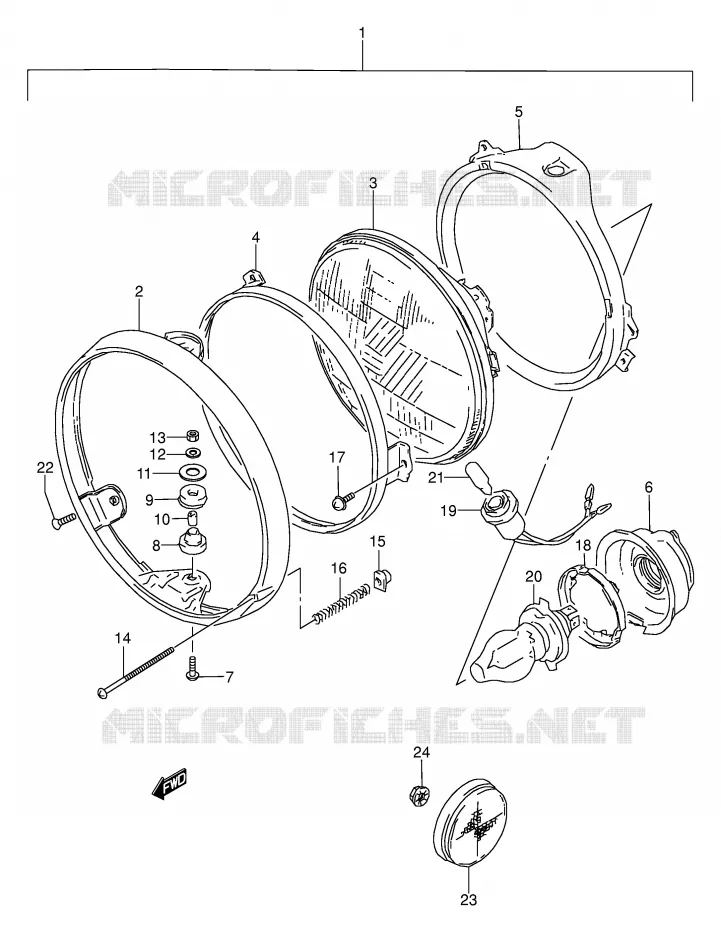 HEADLIGHT (SEE NOTE) Suzuki MOTO 500 GS-E 1992  GS500EN(E2)
