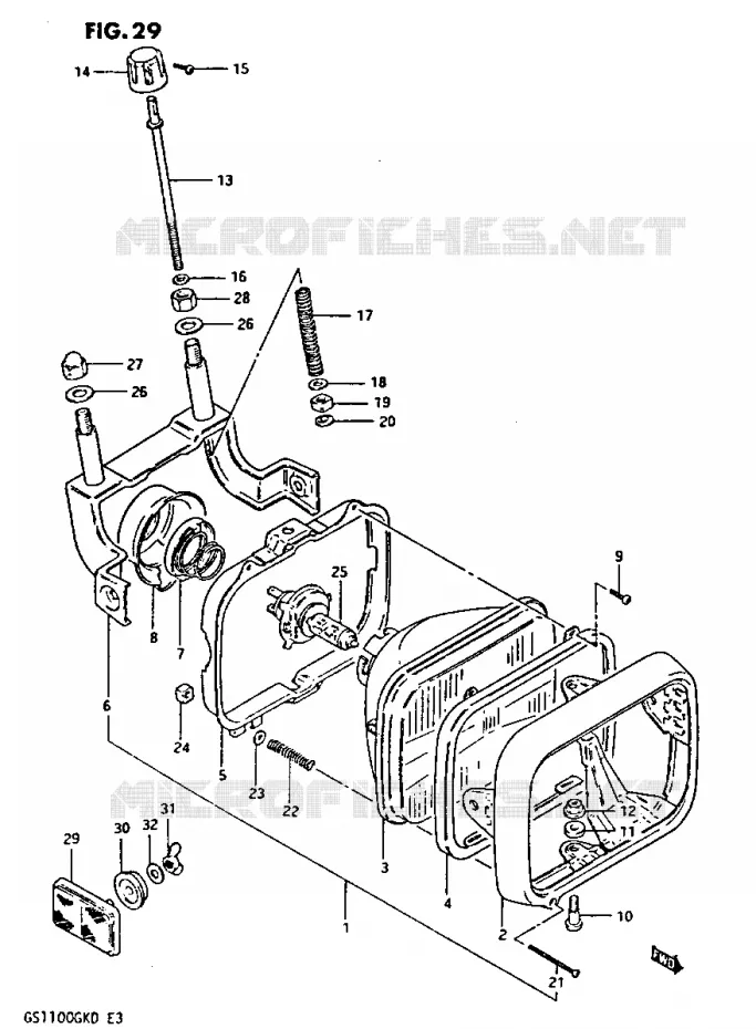 HEADLIGHT Suzuki MOTO 1100 GS-G 1983  GS1100GKD(Z/2/D)