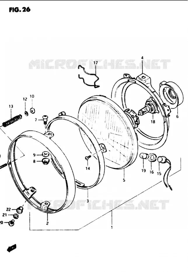 HEADLIGHT Suzuki MOTO 1100 GS-G 1986  GS1100GG(E/F/G)