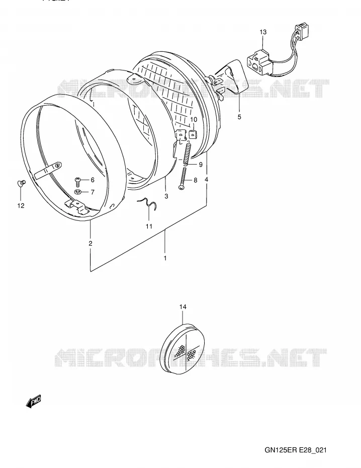 HEADLIGHT Suzuki MOTO 125 GN 1993  GN125EP(E28)