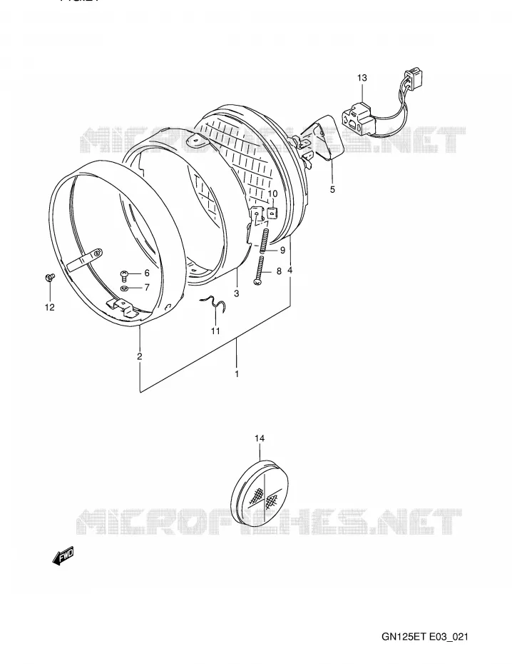 HEADLIGHT Suzuki MOTO 125 GN 1996  GN125ET(E3)