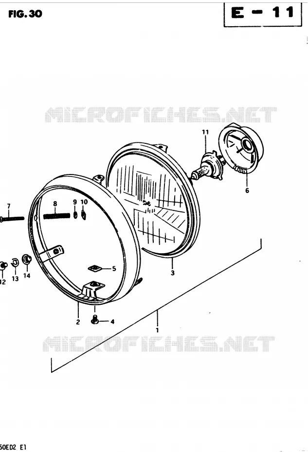 HEADLIGHT Suzuki MOTO 450 GS 1982  GS4502(2/Z/D)