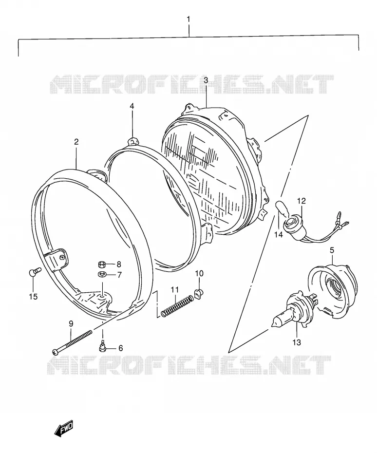 HEADLIGHT Suzuki MOTO 500 GS-E 2001  GS500UK1(E2)