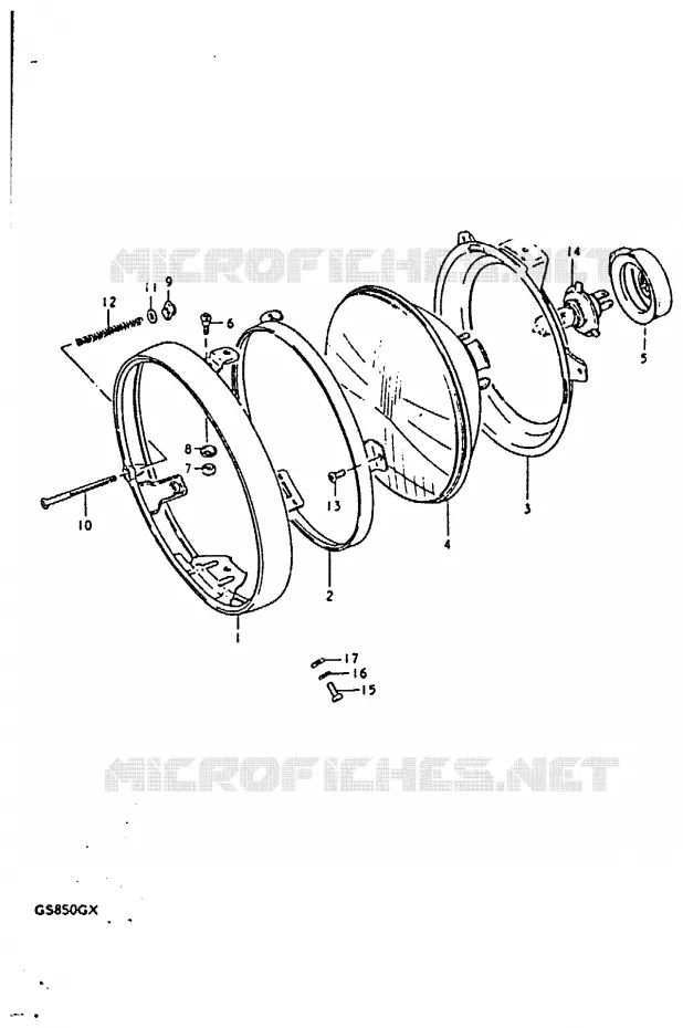 HEADLIGHT Suzuki MOTO 850 GS 1981  GS850GX(T/X)