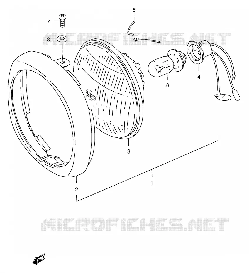 HEADLIGHT Suzuki SCOOTER 50 FZ 1993  FZ50P(E1)
