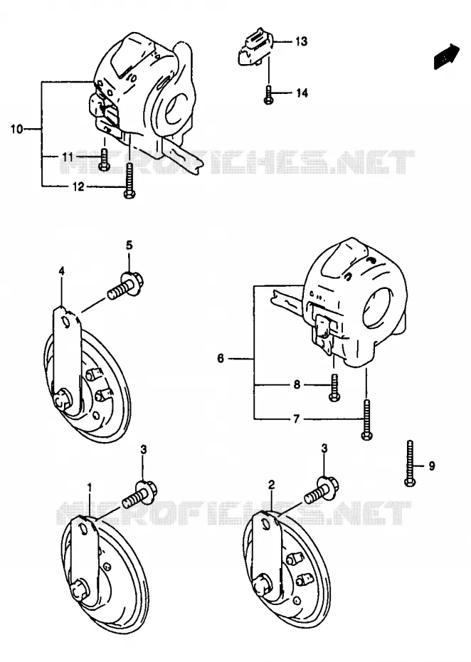 HORN - HANDLE SWITCH Suzuki MOTO 1200 BANDIT 1997  GSF1200SAV(T/V/W/X/Y)