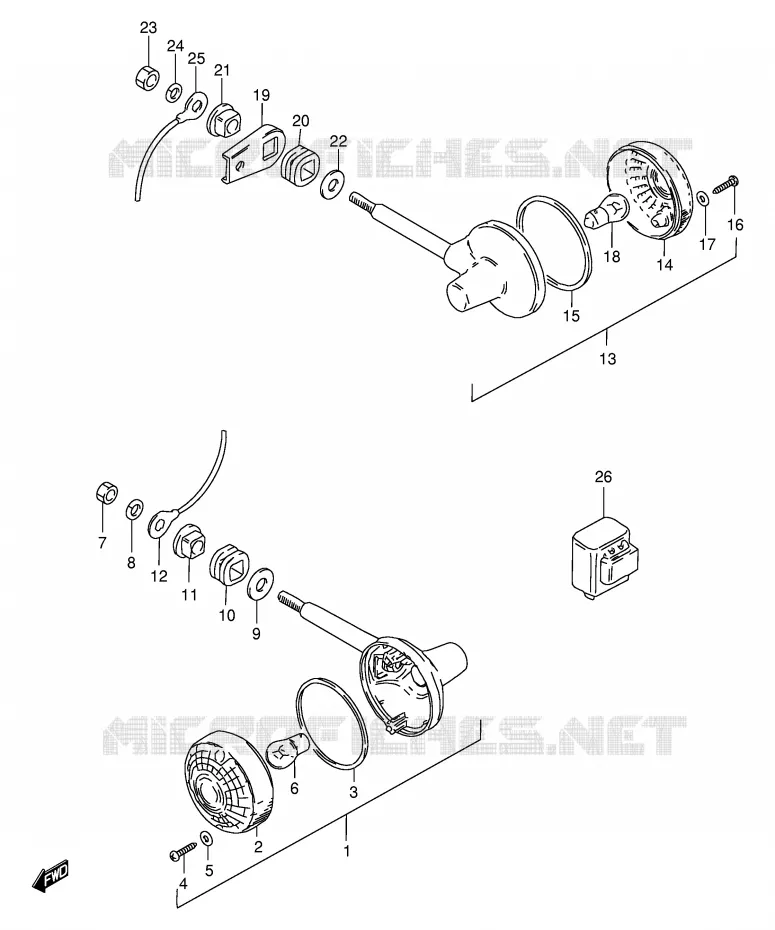 INDICATORS (E15,E17,E18,E39) Suzuki MOTO 125 GS 1983  GS125D(E1)