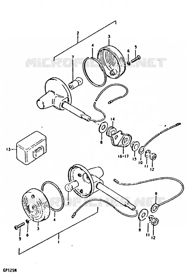 INDICATORS (E17, E21) Suzuki MOTO 125 GP 1978  GP125UC(C/N)