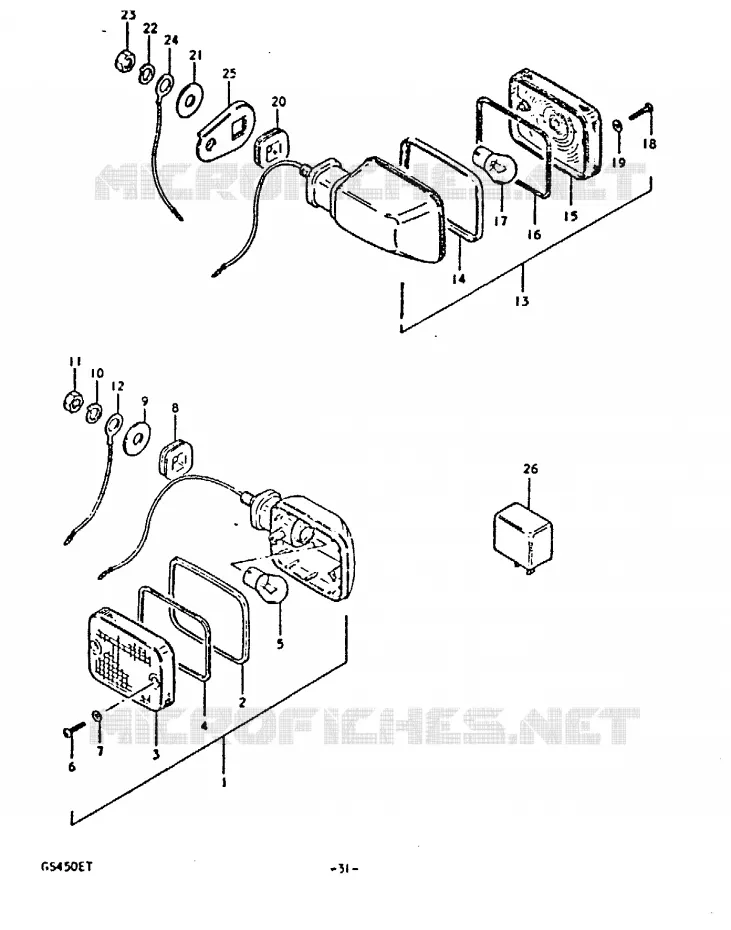 INDICATORS (E18, E26) Suzuki MOTO 450 GS-E 1980  GS450ET(T)
