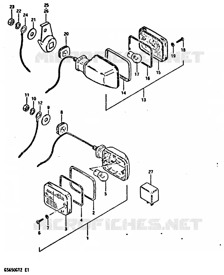 INDICATORS (E2, E4, E17, E34) Suzuki MOTO 650 GS 1982  GS650GTZ(X/Z)