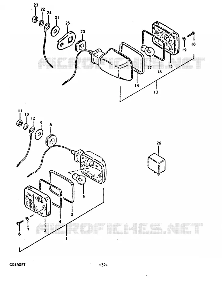 INDICATORS (E21) Suzuki MOTO 450 GS-E 1980  GS450ET(T)