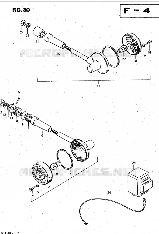 INDICATORS (E22, E25) Suzuki MOTO 450 GS-L 1996  GS450LT(E2)