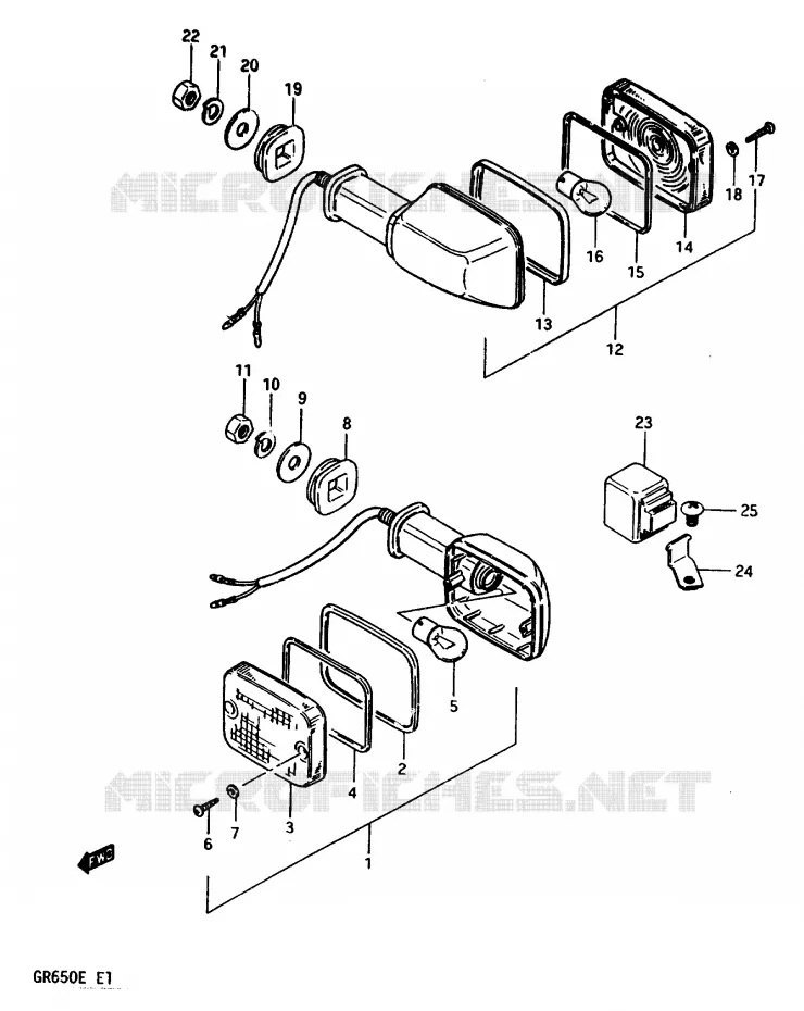INDICATORS (E22) Suzuki MOTO 650 TEMPTER 1984  GR650XE(D/E)