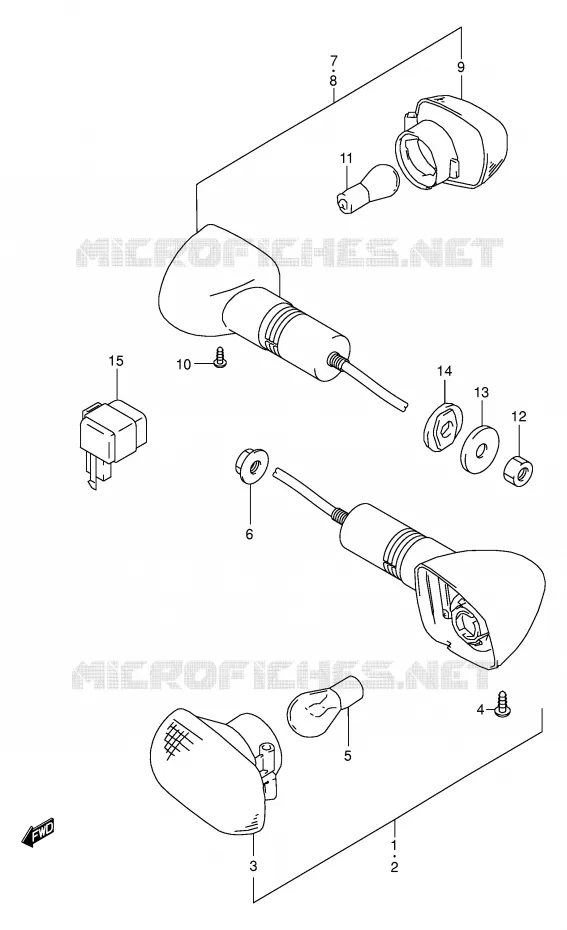 INDICATORS (E24) Suzuki MOTO 500 GS-E 2002  GS500K2(E2)