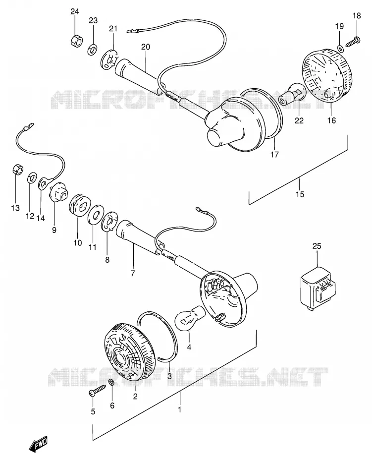 INDICATORS (E25,E39) Suzuki MOTO 250 GN 1993  GN250P(E2)