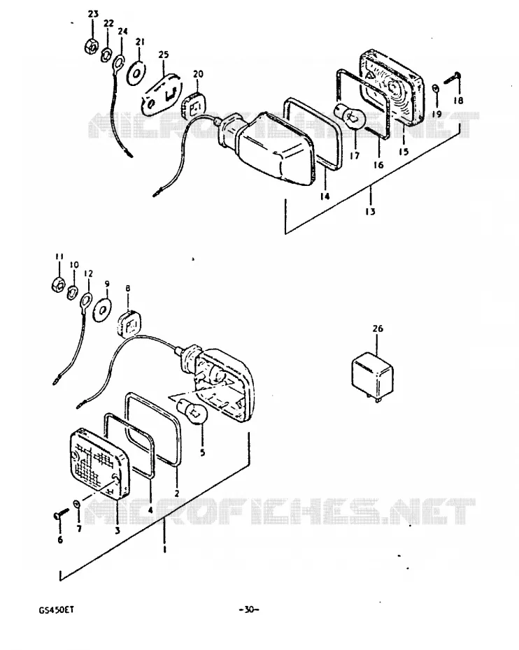 INDICATORS (E4, E17, E34) Suzuki MOTO 450 GS-E 1980  GS450ET(T)