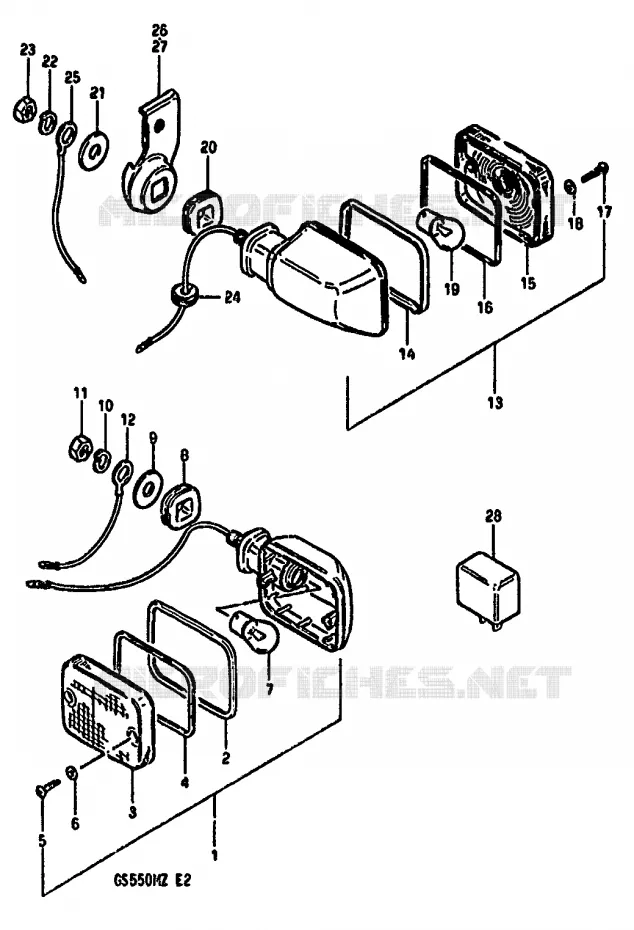 INDICATORS (E6,E24) Suzuki MOTO 550 GS 1981  GS550MX(X/Z)
