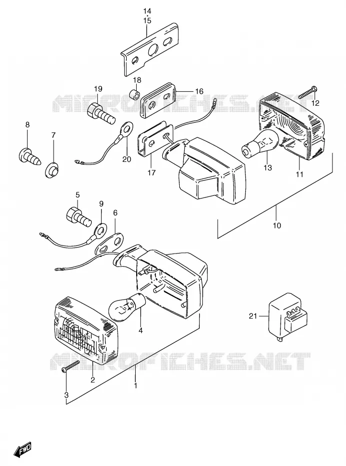 INDICATORS (GS125ESX/ESY E1,E71,GS125X,GS125UX/UY) Suzuki MOTO 125 GS 2000  GS125SY(E71)