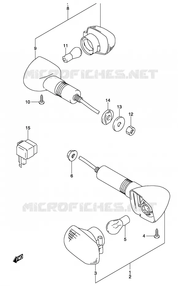 INDICATORS (GS500K3 P24) Suzuki MOTO 500 GS-E 2004  GS500UK4(P19)