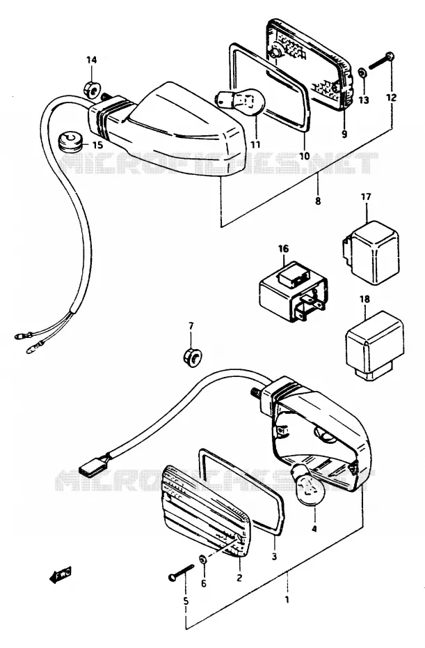 INDICATORS (GSX1100EE/EF/EG) Suzuki MOTO 1100 GSX-E 1985  GSX1100ESF(E/F/G)
