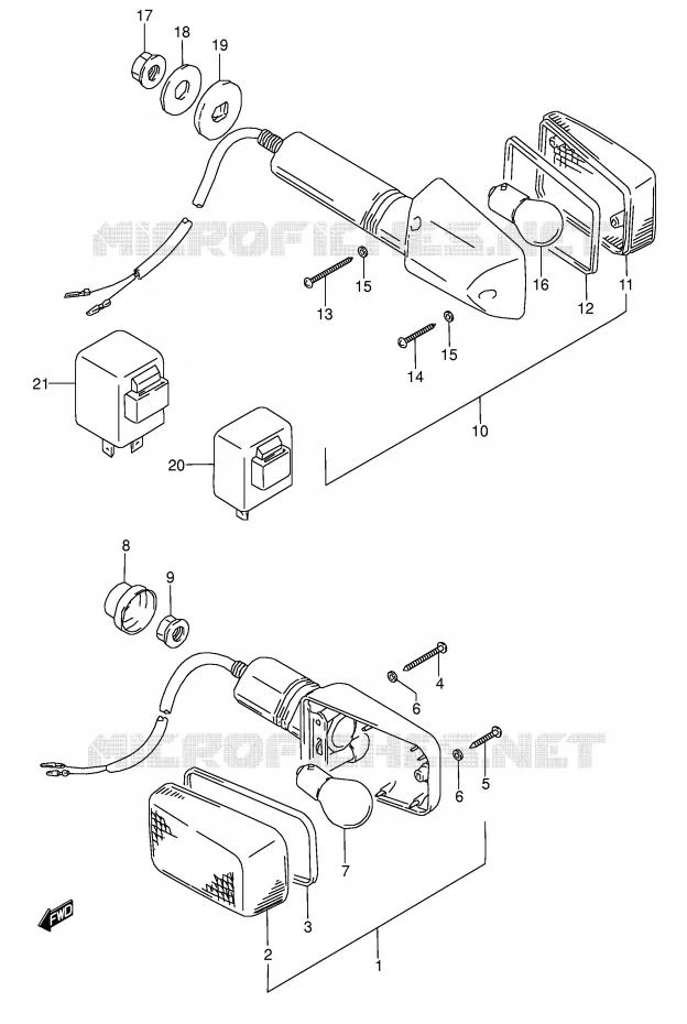 INDICATORS (MODEL K/L/M/N/P/R) Suzuki MOTO 500 GS-E 1996  GS500EUT(E2)