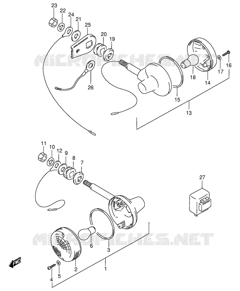 INDICATORS (MODEL K/M/R E2) Suzuki MOTO 125 GS 1983  GS125D(E1)