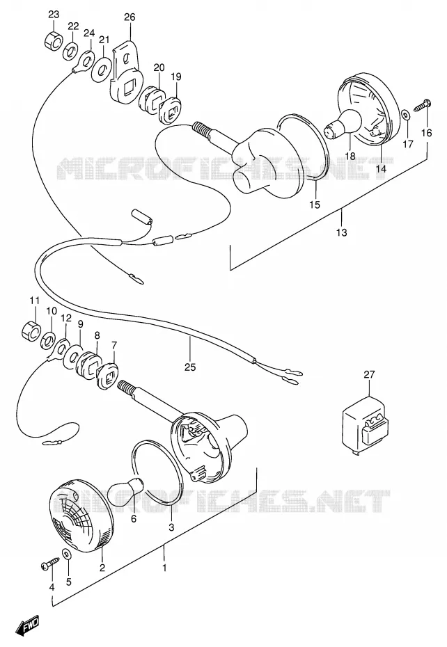 INDICATORS (MODEL M E2,E4,E21,E34) Suzuki MOTO 125 GN 1982  GN125Z(E1)