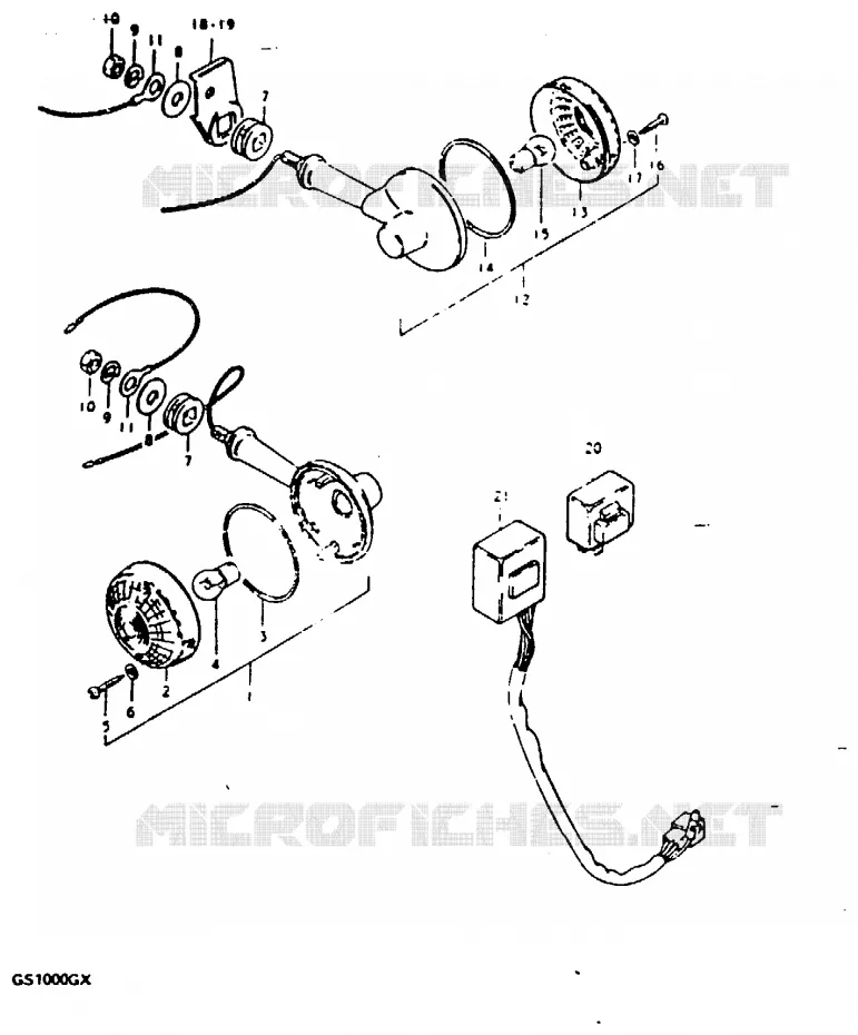 INDICATORS (MODEL T : E2, E4, E17, E34) Suzuki MOTO 1000 GS 1981  GS1000GX(X/T)