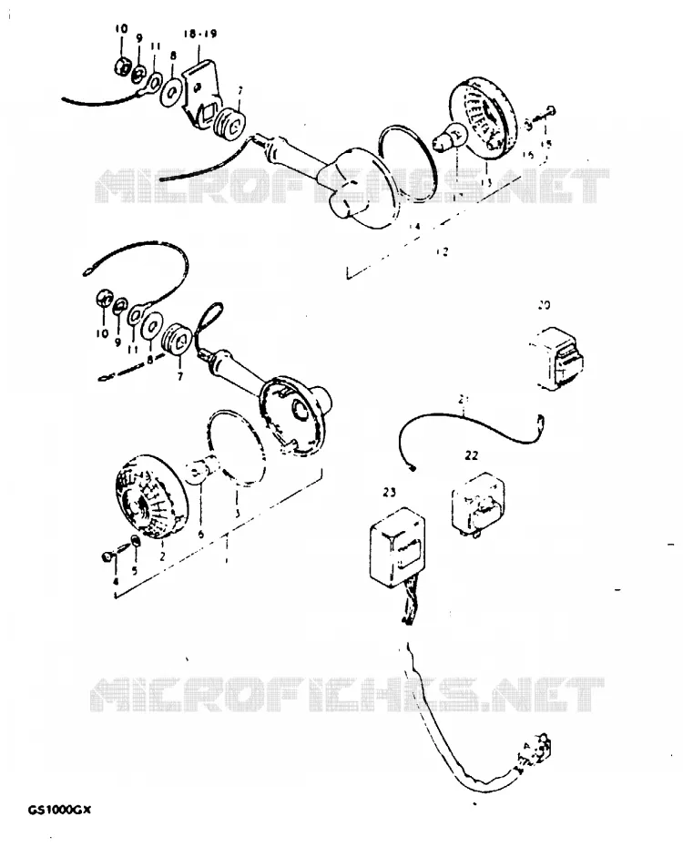 INDICATORS (MODEL T : E22, E25) Suzuki MOTO 1000 GS 1981  GS1000GX(X/T)