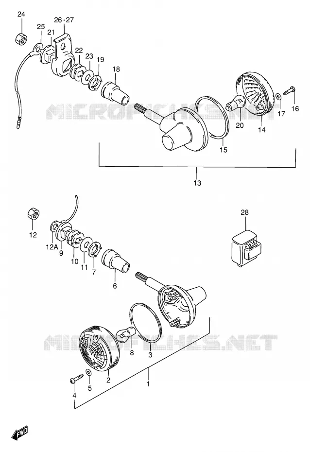 INDICATORS (MODEL T/W/X E1,P37) Suzuki MOTO 250 GN 1998  GN250W(E2)