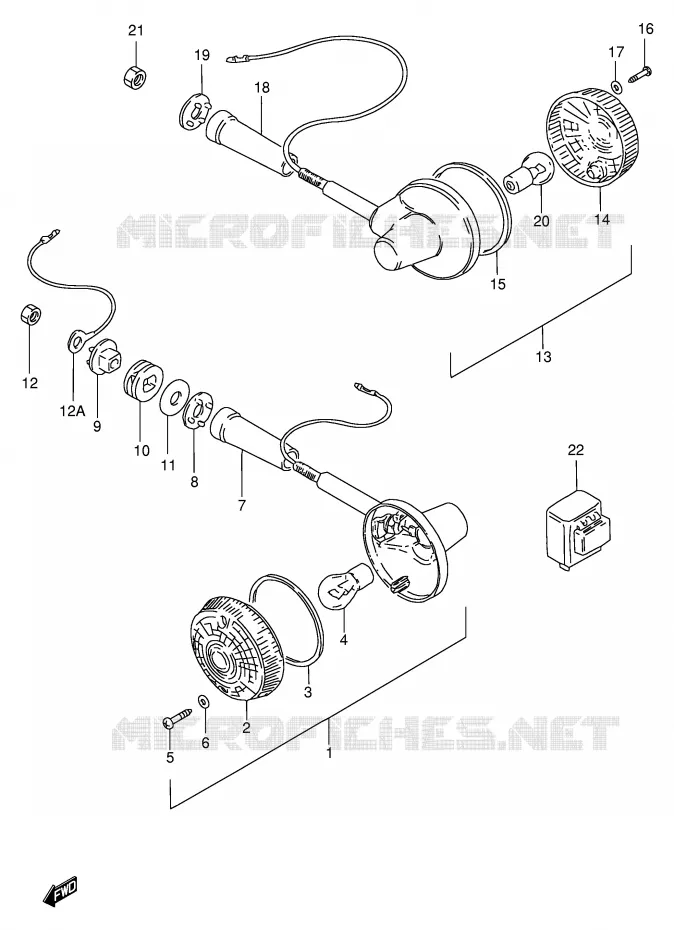 INDICATORS (MODEL T/W/X E25,E39,E54) Suzuki MOTO 250 GN 1999  GN250X(E2)